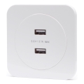 Aigostar - USB maitinimo lizdas su rėmeliu, 2x USB-A, baltas