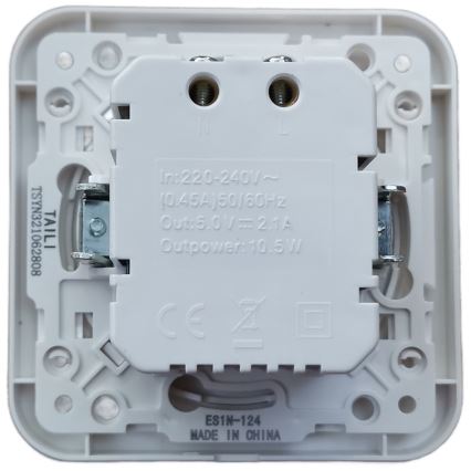 Aigostar - USB maitinimo lizdas su rėmeliu, 2x USB-A, baltas