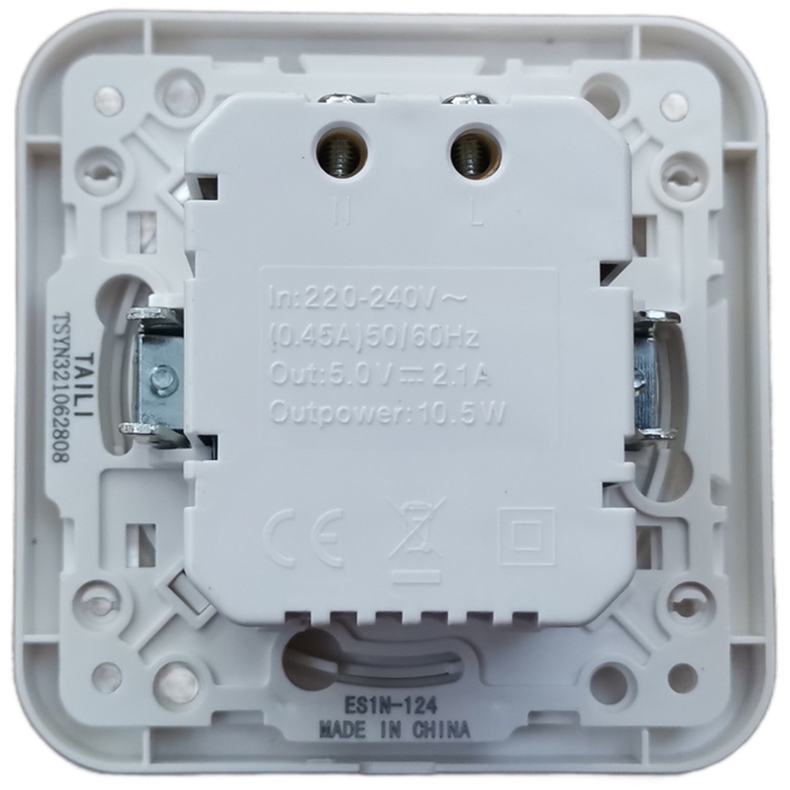 Aigostar - USB maitinimo lizdas su rėmeliu, 2x USB-A, baltas