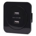 Aigostar - USB maitinimo lizdas su rėmeliu 2x USB-A juodas