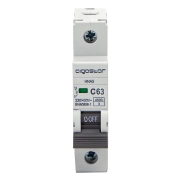 Aigostar - Vienfazis automatinis išjungiklis 1P-63A-C 230-400V