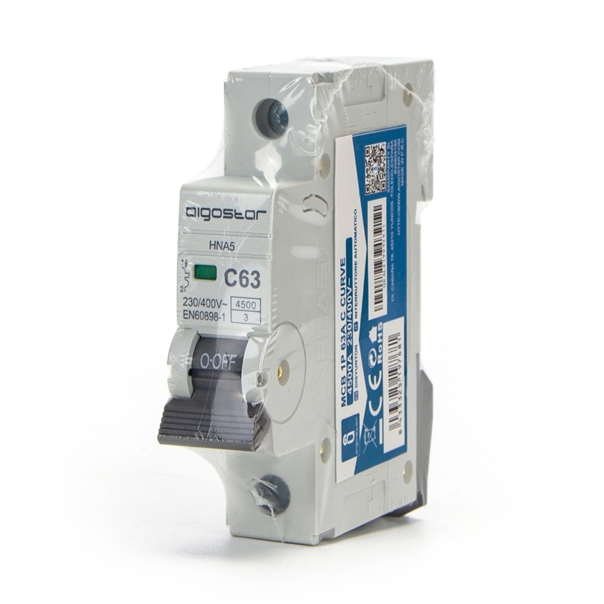 Aigostar - Vienfazis automatinis išjungiklis 1P-63A-C 230-400V