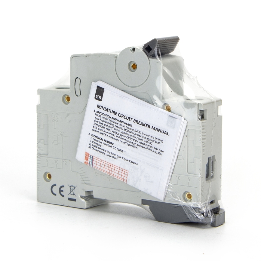 Aigostar - Vienfazis automatinis išjungiklis 1P-63A-C 230-400V