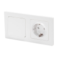 Aigostar - Vieno mygtuko jungiklis Nr. 1 ir SCHUKO lizdas 250V su rėmeliu, baltas
