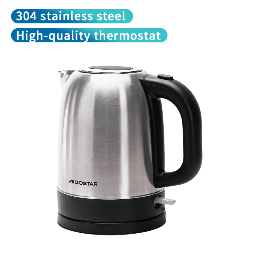 Aigostar - Virdulys 1,7l 2200W/230V matinis chromas