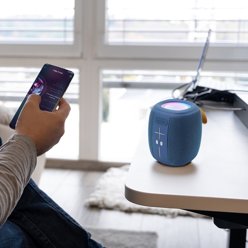 AKAI ABTS-V5 BL - Belaidis garsiakalbis su mikrofonu 3W/1200 mAh mėlynas