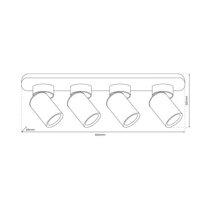 Akcentinis apšvietimas ANDY 4xGU10/8W/230V balta/auksas