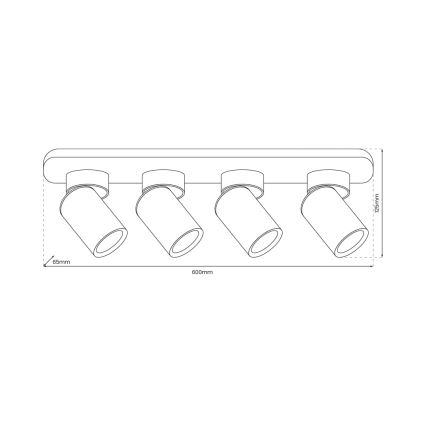 Akcentinis apšvietimas ANDY 4xGU10/8W/230V balta/auksas