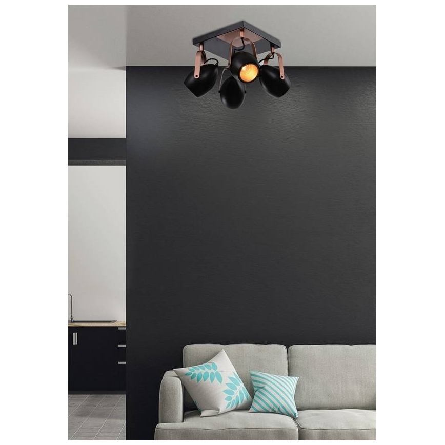 Akcentinis apšvietimas ANICA 4xE14/40W/230V juoda/varis