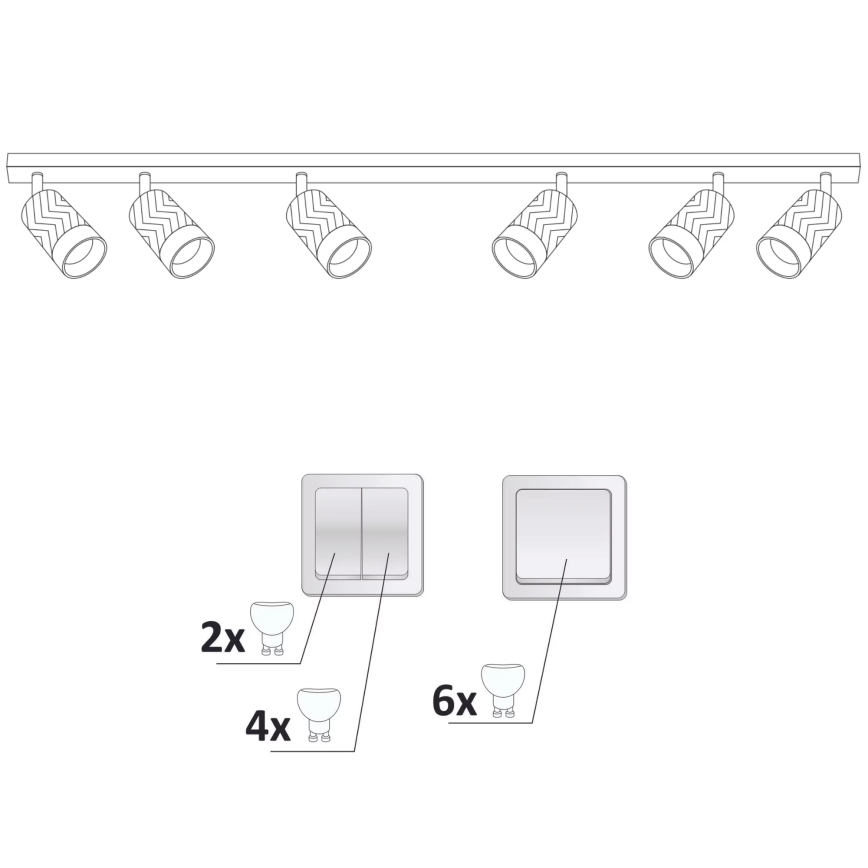 Akcentinis apšvietimas ARRAS 6xGU10/10W/230V juoda