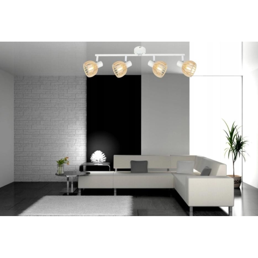 Akcentinis apšvietimas ATARRI 4xE14/25W/230V balta/smėlio spalva