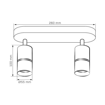 Akcentinis apšvietimas BAMBOO 2xGU10/10W/230V balta