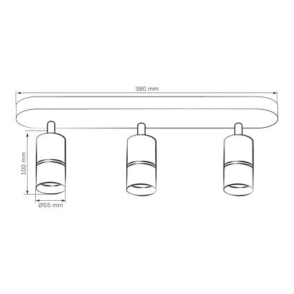 Akcentinis apšvietimas BAMBOO 3xGU10/10W/230V juoda