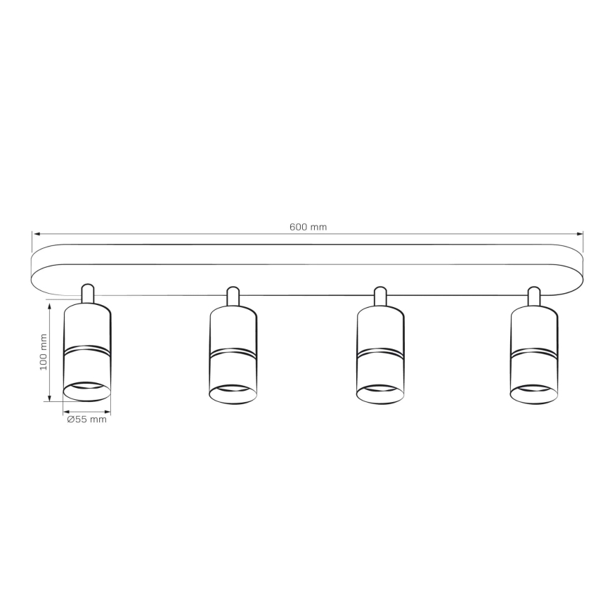 Akcentinis apšvietimas BAMBOO 4xGU10/10W/230V juoda