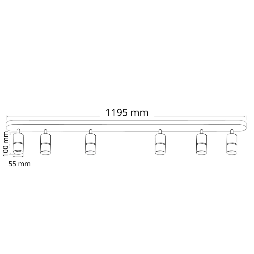 Akcentinis apšvietimas BAMBOO 6xGU10/10W/230V juoda