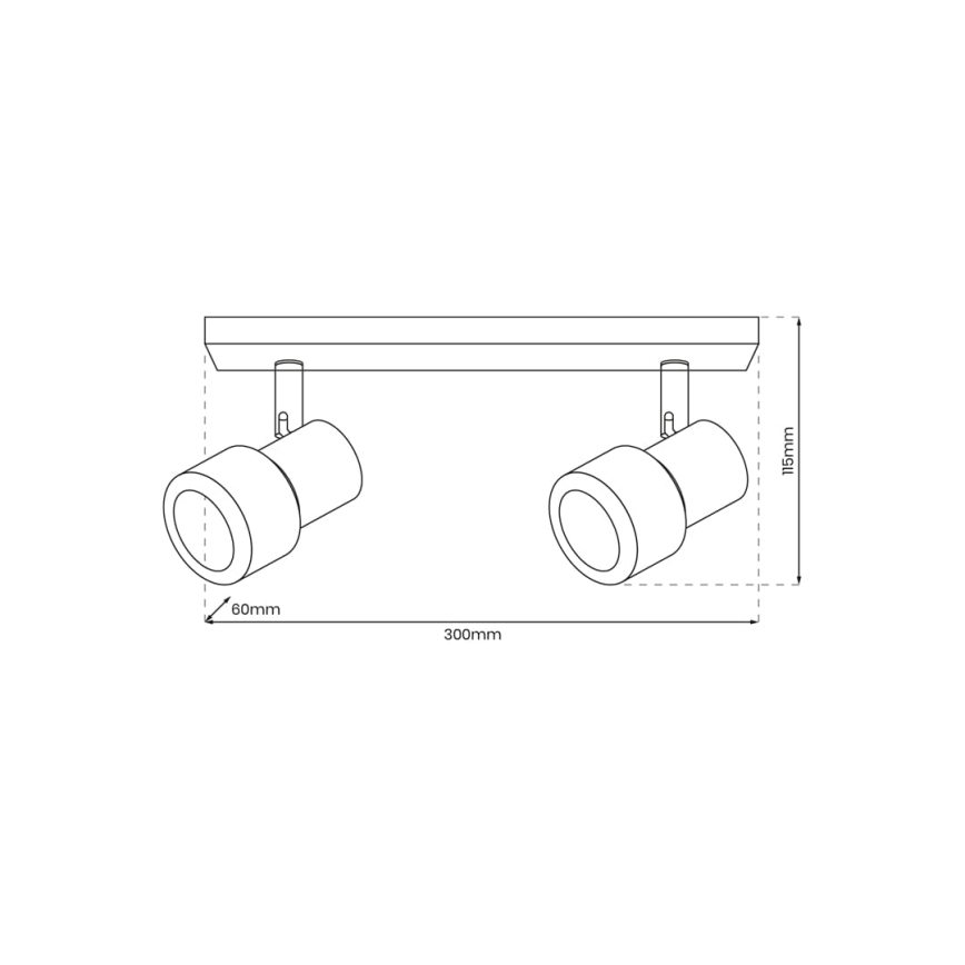 Akcentinis apšvietimas CINO 2xGU10/8W/230V juoda