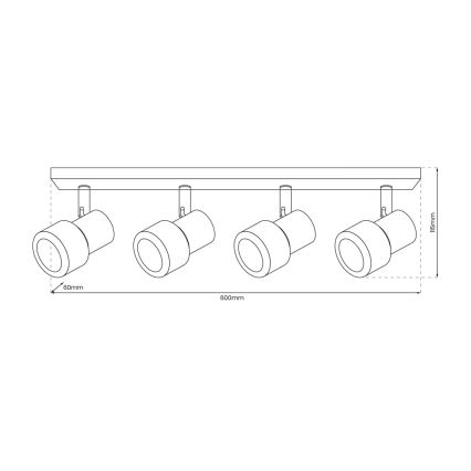 Akcentinis apšvietimas CINO 4xGU10/8W/230V balta
