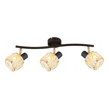 Akcentinis apšvietimas DUBAI 3xE14/40W/230V juoda/auksas
