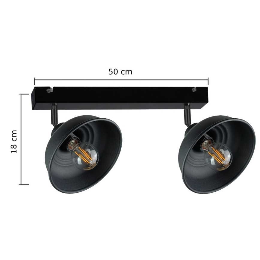 Akcentinis apšvietimas FAUN 2xE27/60W/230V juoda