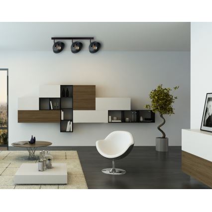 Akcentinis apšvietimas FAUN 3xE27/60W/230V juoda
