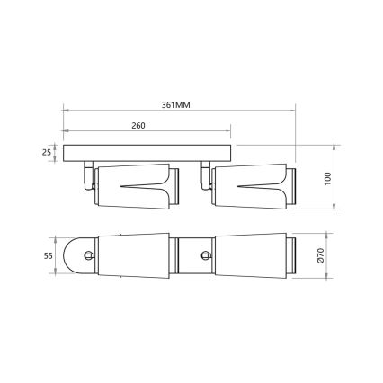 Akcentinis apšvietimas gėlė 2xGU10/8W/230V balta