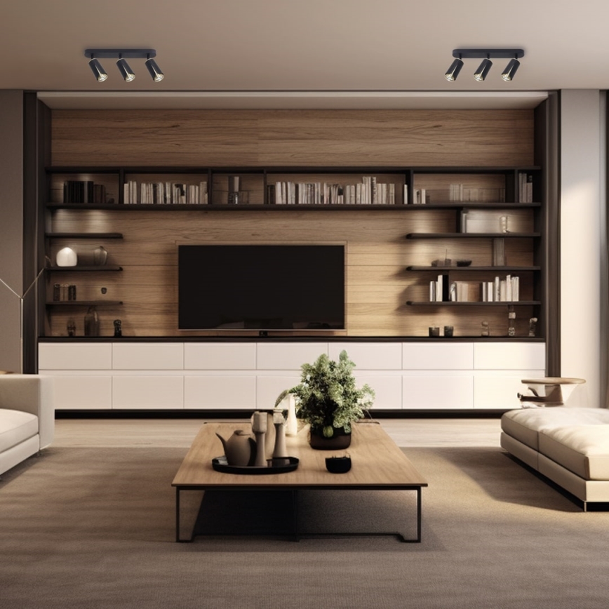 Akcentinis apšvietimas gėlė 3xGU10/8W/230V juoda