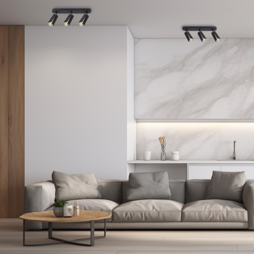 Akcentinis apšvietimas gėlė 3xGU10/8W/230V juoda