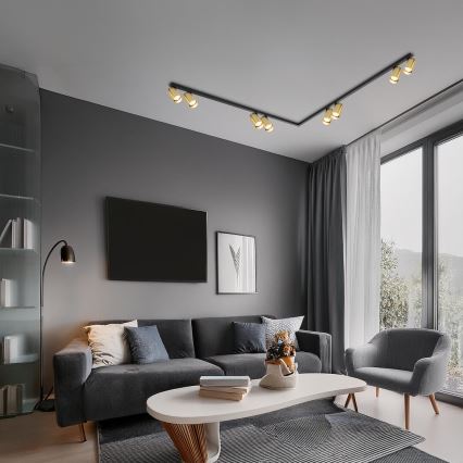 Akcentinis apšvietimas HERO SPOT 8xGU10/9W/230V juoda/auksas