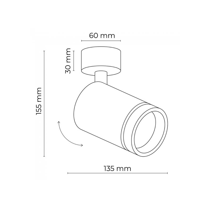 Akcentinis apšvietimas JET 1xGU10/10W/230V juoda