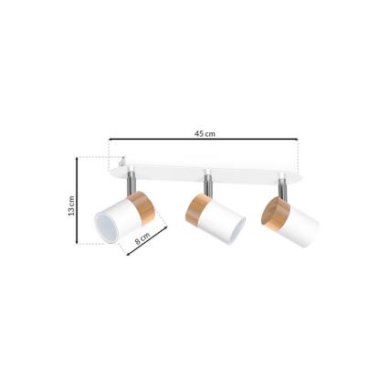 Akcentinis apšvietimas JOKER WHITE WOOD 3xGU10/8W/230V