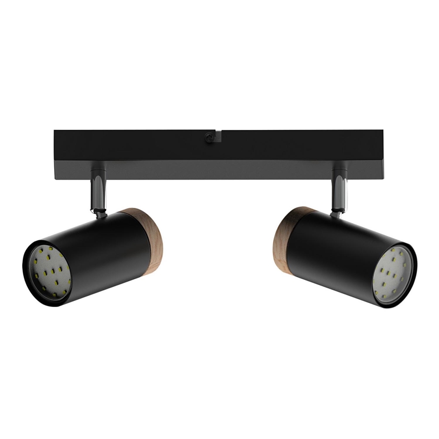 Akcentinis apšvietimas LAGOS 2xGU10/15W/230V juoda/ruda