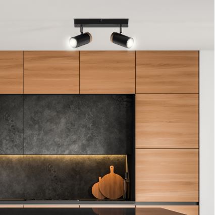 Akcentinis apšvietimas LAGOS 2xGU10/15W/230V juoda/ruda