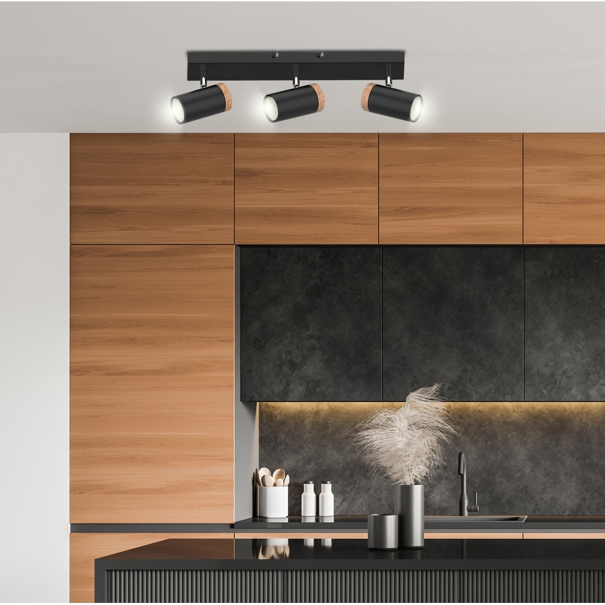 Akcentinis apšvietimas LAGOS 3xGU10/15W/230V juoda/ruda