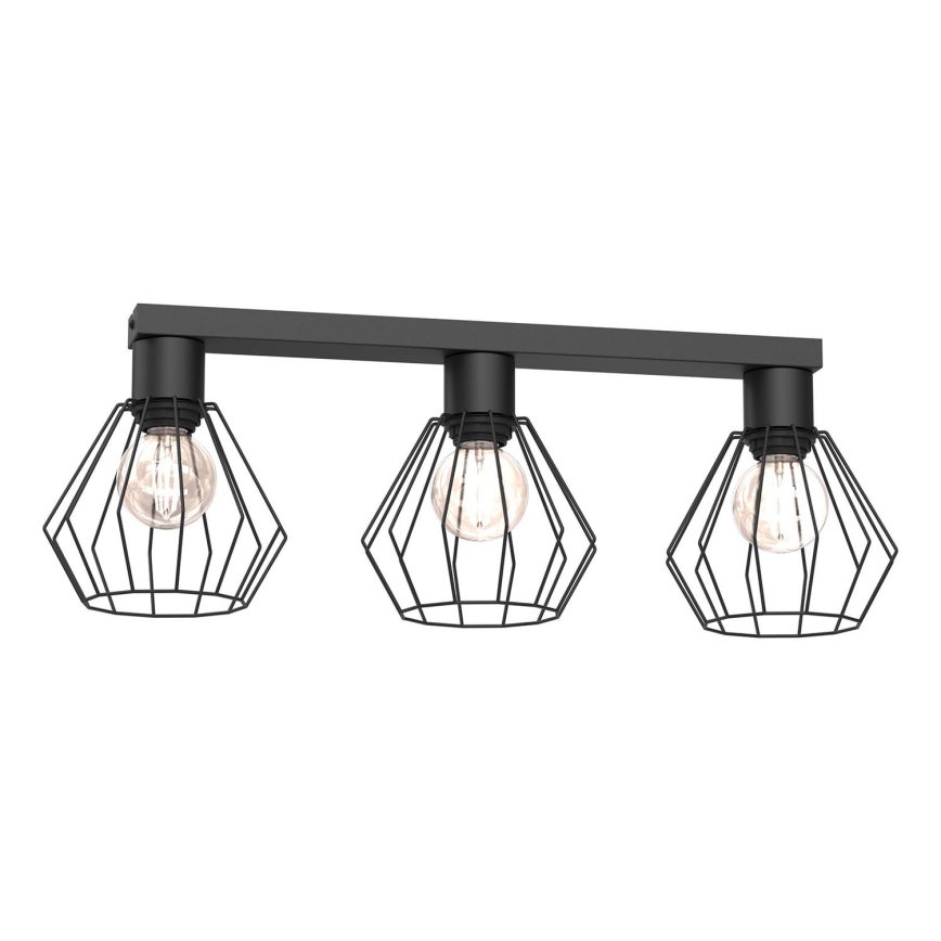 Akcentinis apšvietimas LETI 3xE27/15W/230V juoda