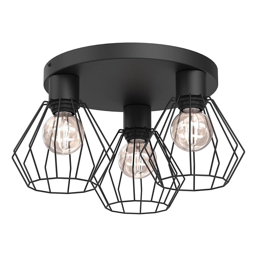 Akcentinis apšvietimas LETI 3xE27/15W/230V juoda