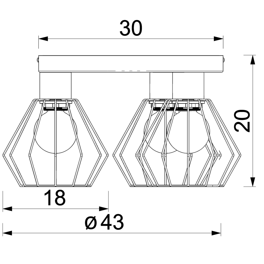 Akcentinis apšvietimas LETI 3xE27/15W/230V juoda
