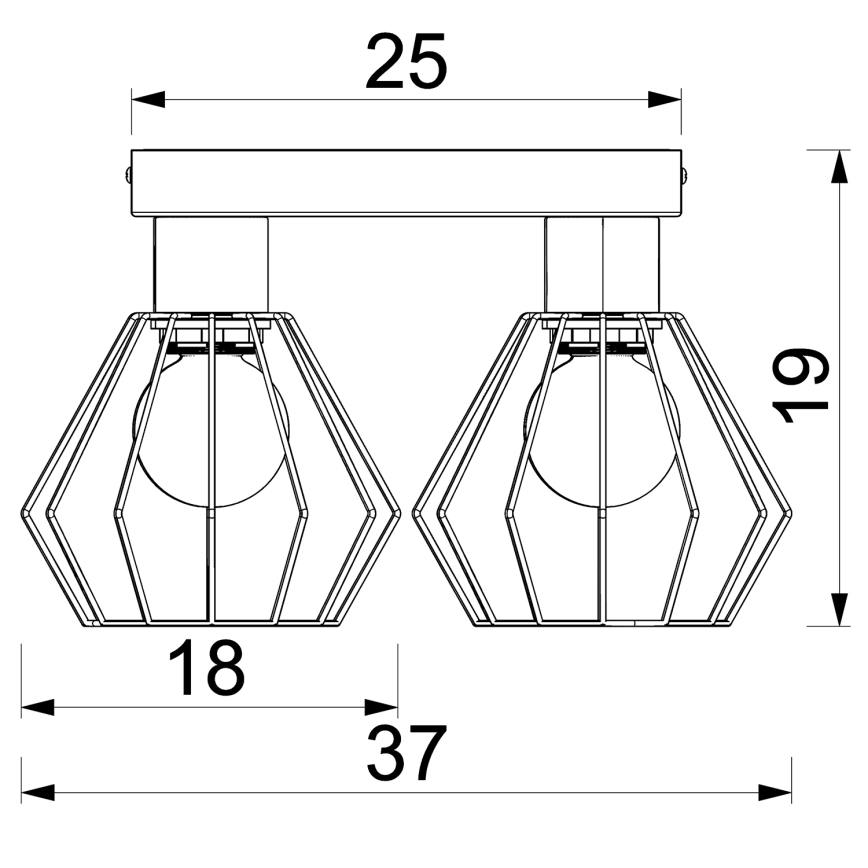 Akcentinis apšvietimas LETI 4xE27/15W/230V juoda