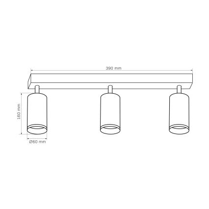 Akcentinis apšvietimas LONDON 3xGU10/10W/230V juoda