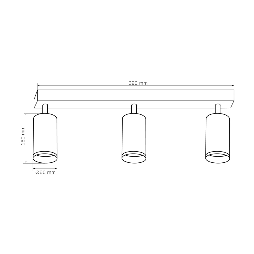 Akcentinis apšvietimas LONDON 3xGU10/10W/230V juoda