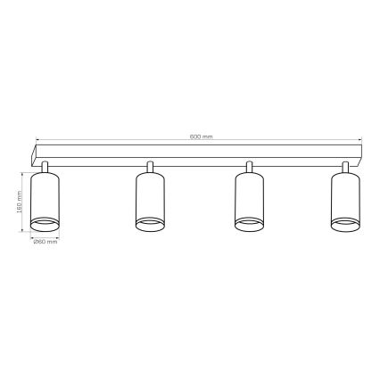 Akcentinis apšvietimas LONDON 4xGU10/10W/230V juoda