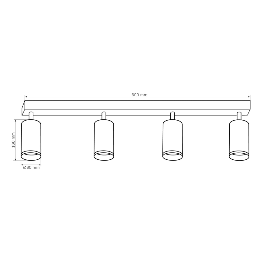 Akcentinis apšvietimas LONDON 4xGU10/10W/230V juoda
