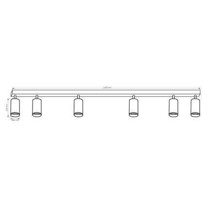 Akcentinis apšvietimas LONDON 6xGU10/10W/230V juoda