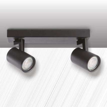 Akcentinis apšvietimas LYNX 2xGU10/10W/230V juoda