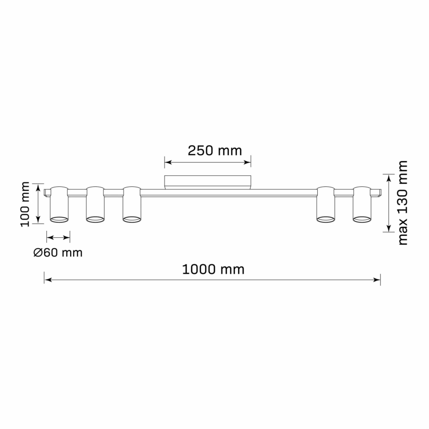 Akcentinis apšvietimas MARIBEL 5xGU10/10W/230V juoda