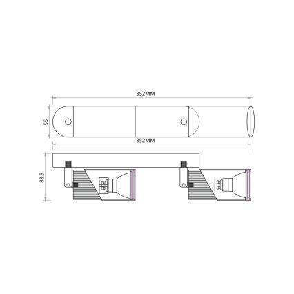 Akcentinis apšvietimas NEO 2xGU10/8W/230V balta