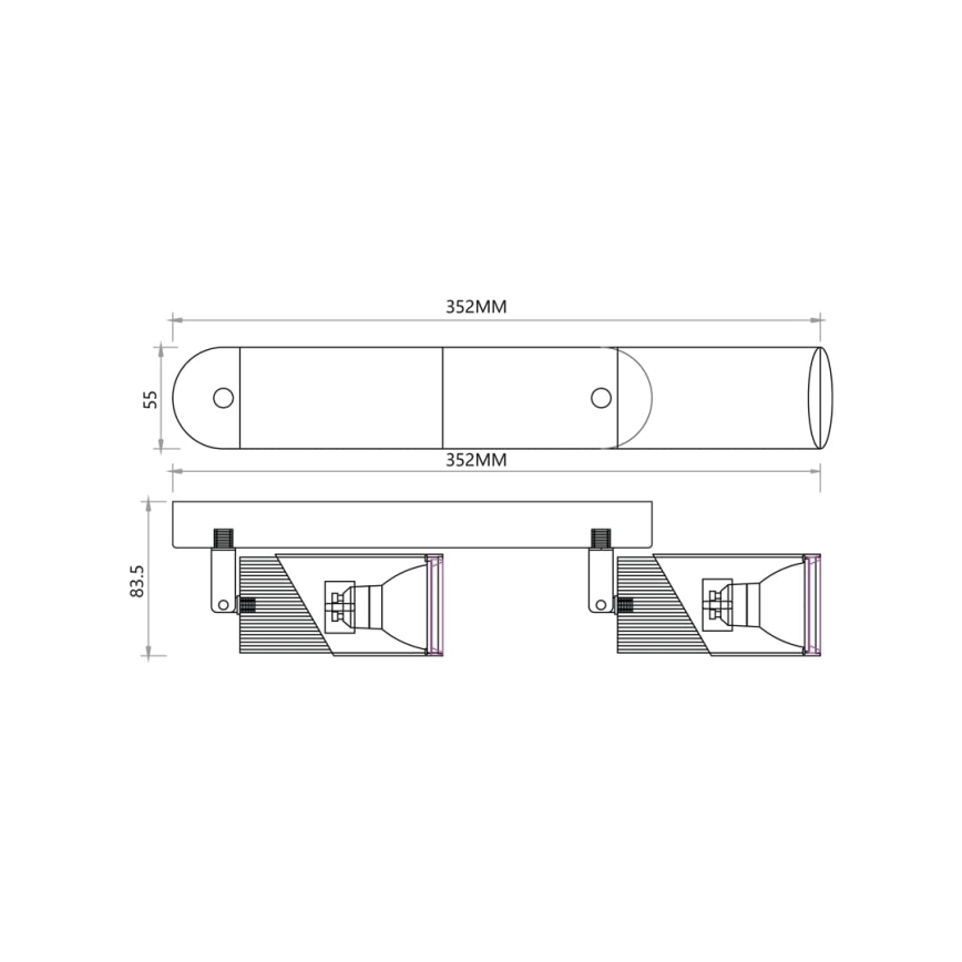 Akcentinis apšvietimas NEO 2xGU10/8W/230V juoda/auksas