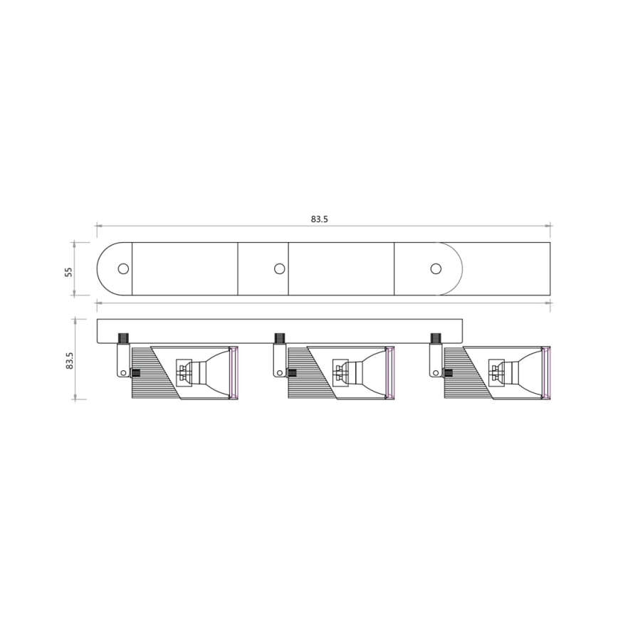 Akcentinis apšvietimas NEO 3xGU10/8W/230V balta