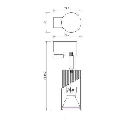 Akcentinis apšvietimas NEO bėgių sistemai 1xGU10/8W/230V juoda/auksas