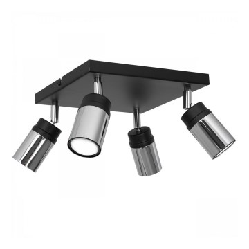 Akcentinis apšvietimas NEST 4xGU10/8W/230V juoda/blizgus chromas