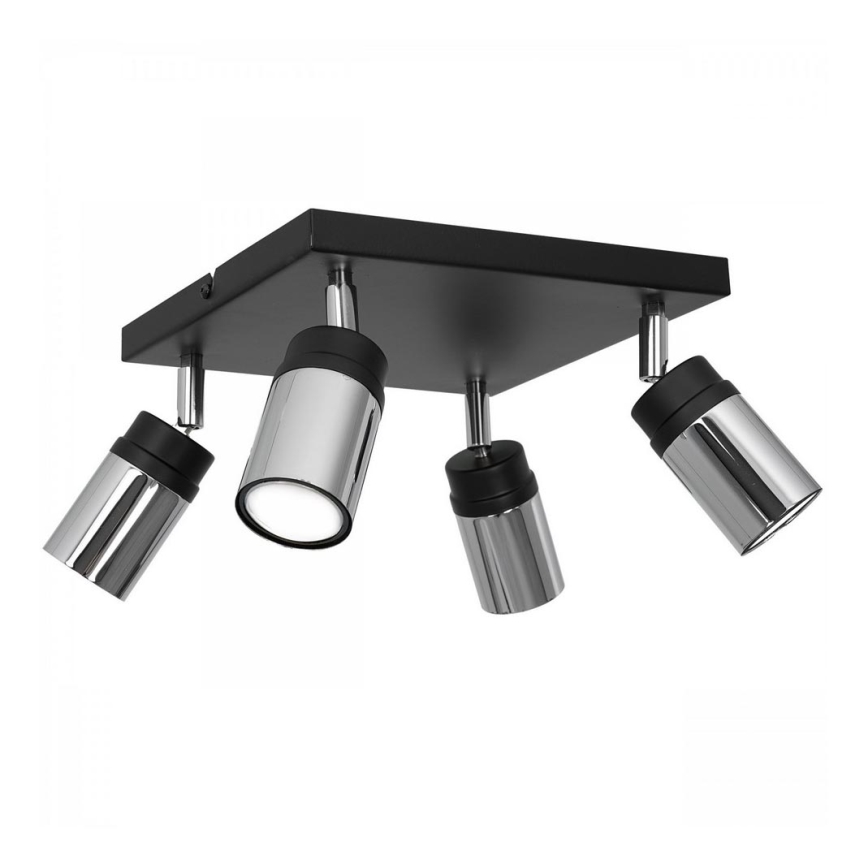 Akcentinis apšvietimas NEST 4xGU10/8W/230V juoda/blizgus chromas